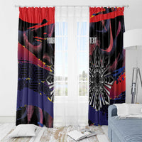 Personalised Philippines Sun Tattoo Window Curtain Feathers Filipinas Grunge Style Black
