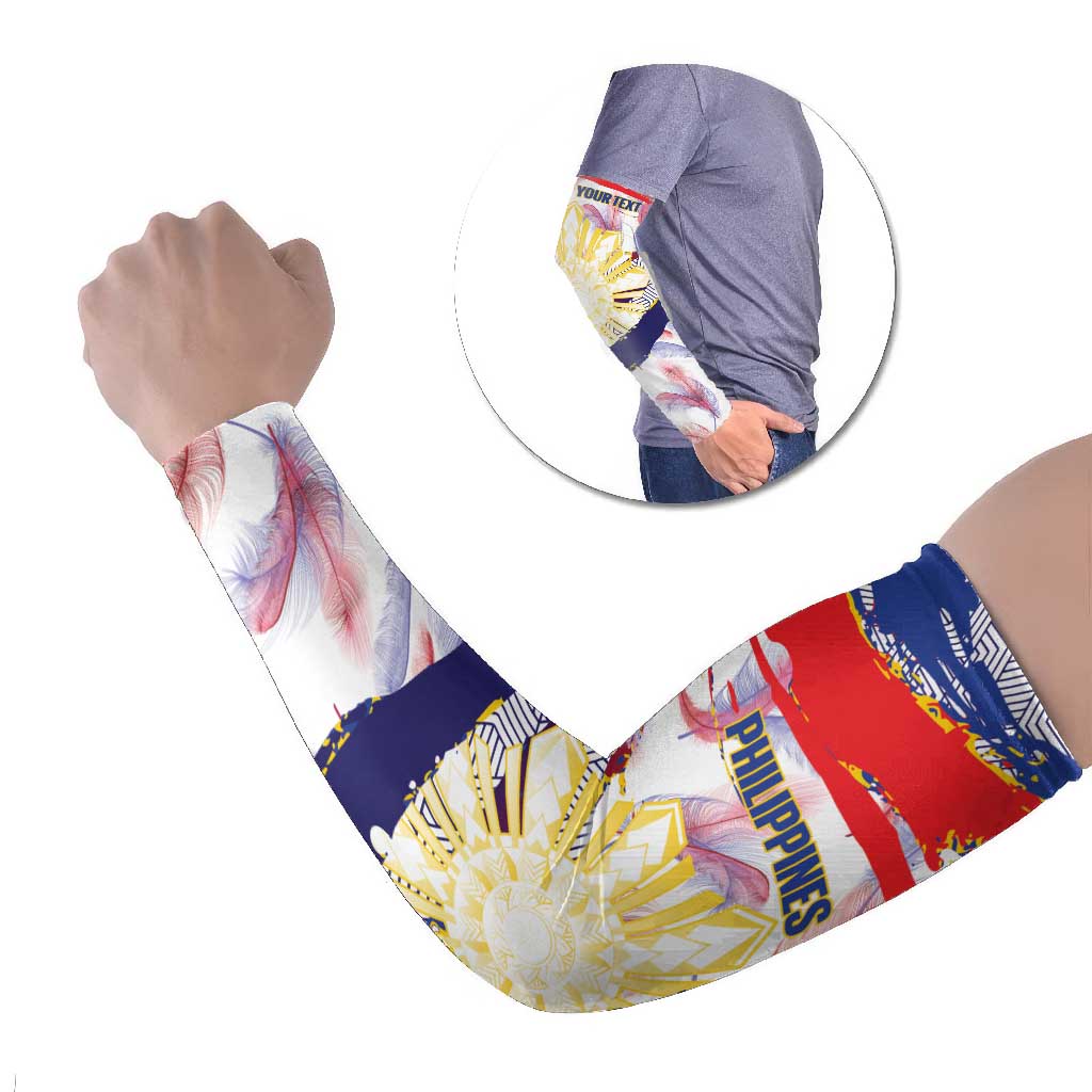 Personalised Philippines Sun Tattoo Arm Sleeves Feathers Filipinas Grunge Style White