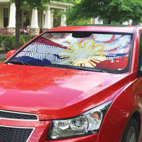 Personalised Philippines Sun Tattoo Auto Sun Shade Feathers Filipinas Grunge Style White