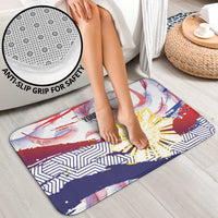 Personalised Philippines Sun Tattoo Bathroom Set Feathers Filipinas Grunge Style White