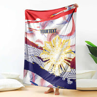 Personalised Philippines Sun Tattoo Blanket Feathers Filipinas Grunge Style White