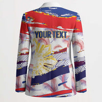 Personalised Philippines Sun Tattoo Blazer Feathers Filipinas Grunge Style White