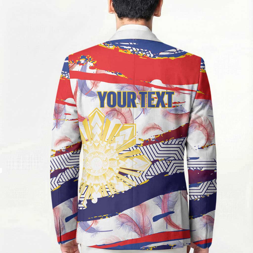 Personalised Philippines Sun Tattoo Blazer Feathers Filipinas Grunge Style White
