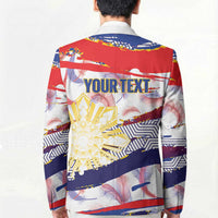 Personalised Philippines Sun Tattoo Blazer Feathers Filipinas Grunge Style White
