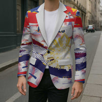Personalised Philippines Sun Tattoo Blazer Feathers Filipinas Grunge Style White