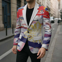 Personalised Philippines Sun Tattoo Blazer Feathers Filipinas Grunge Style White