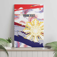Personalised Philippines Sun Tattoo Canvas Wall Art Feathers Filipinas Grunge Style White
