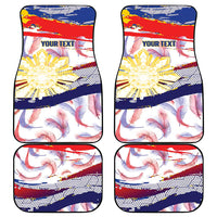 Personalised Philippines Sun Tattoo Car Mats Feathers Filipinas Grunge Style White