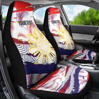 Personalised Philippines Sun Tattoo Car Seat Cover Feathers Filipinas Grunge Style White