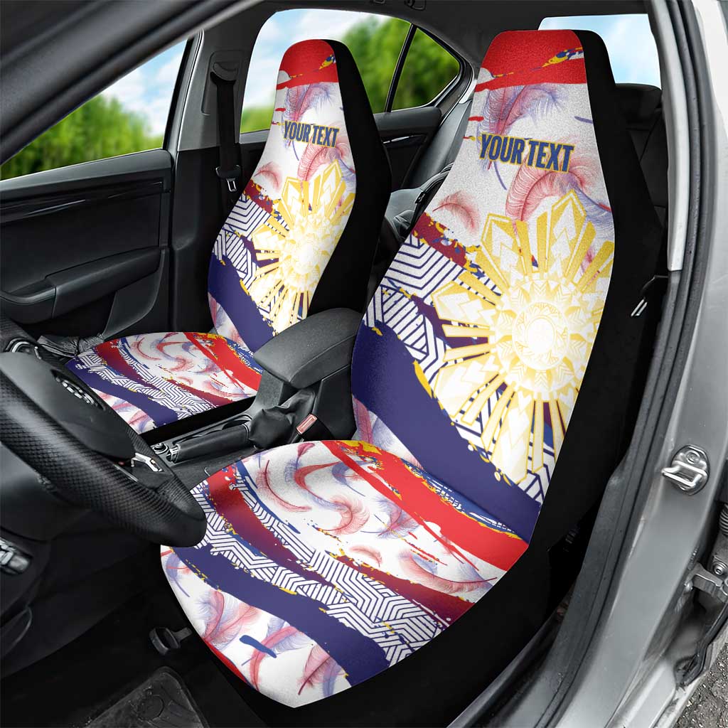 Personalised Philippines Sun Tattoo Car Seat Cover Feathers Filipinas Grunge Style White