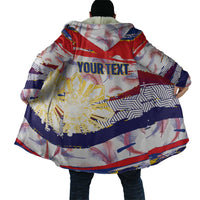 Personalised Philippines Sun Tattoo Cloak Feathers Filipinas Grunge Style White