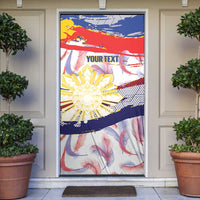 Personalised Philippines Sun Tattoo Door Cover Feathers Filipinas Grunge Style White