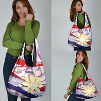 Personalised Philippines Sun Tattoo Grocery Bag Feathers Filipinas Grunge Style White
