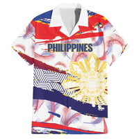 Personalised Philippines Sun Tattoo Hawaiian Shirt Feathers Filipinas Grunge Style White