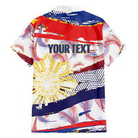 Personalised Philippines Sun Tattoo Hawaiian Shirt Feathers Filipinas Grunge Style White