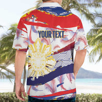 Personalised Philippines Sun Tattoo Hawaiian Shirt Feathers Filipinas Grunge Style White