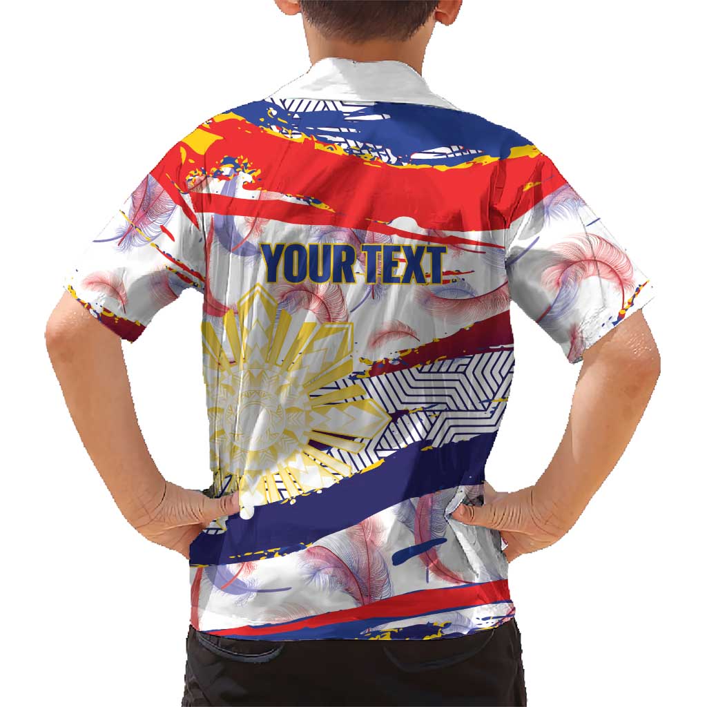 Personalised Philippines Sun Tattoo Hawaiian Shirt Feathers Filipinas Grunge Style White