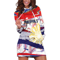 Personalised Philippines Sun Tattoo Hoodie Dress Feathers Filipinas Grunge Style White