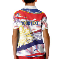 Personalised Philippines Sun Tattoo Kid Polo Shirt Feathers Filipinas Grunge Style White