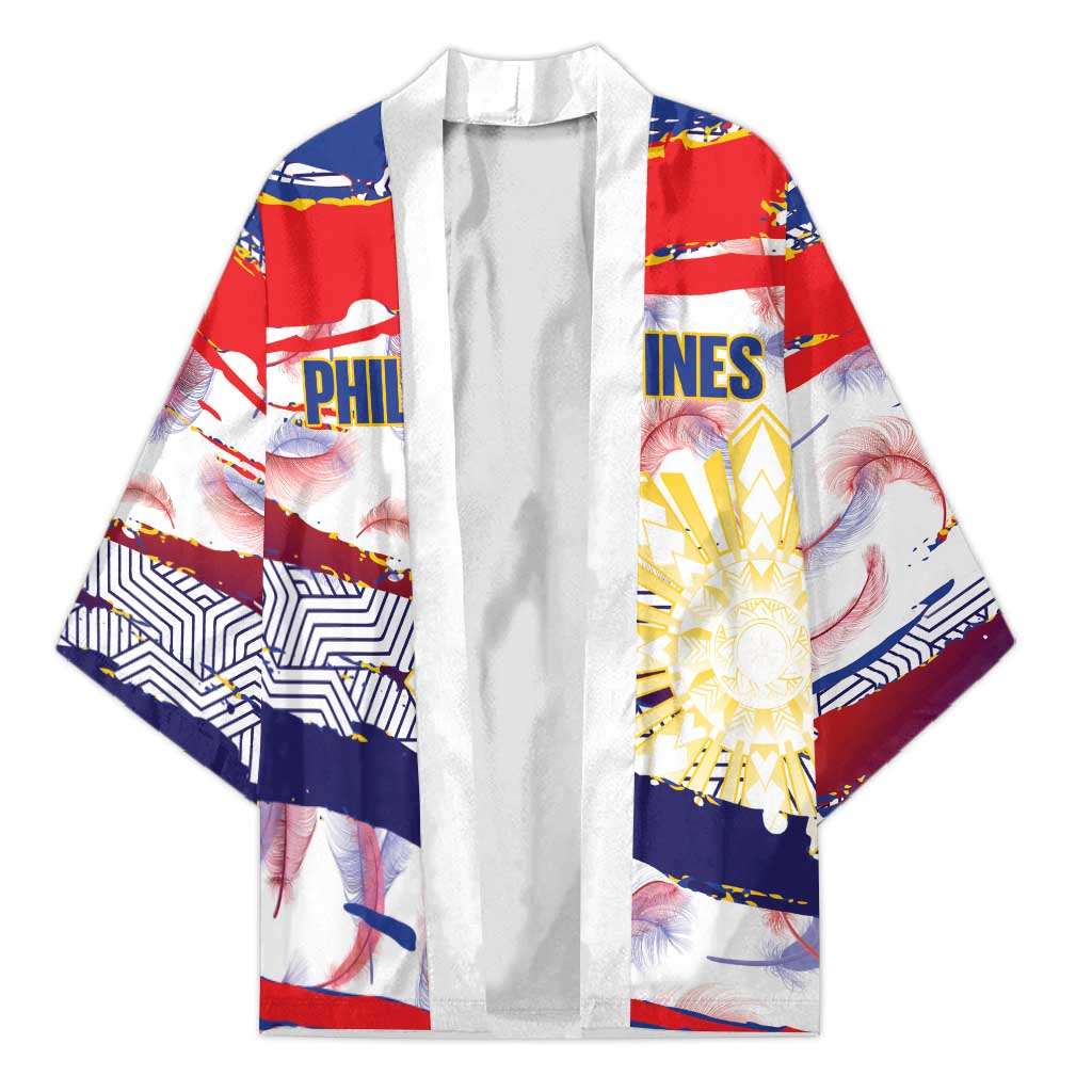 Personalised Philippines Sun Tattoo Kimono Feathers Filipinas Grunge Style White