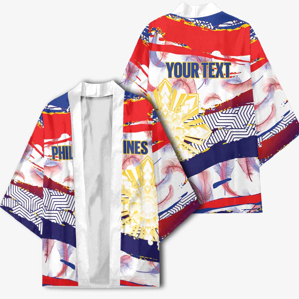 Personalised Philippines Sun Tattoo Kimono Feathers Filipinas Grunge Style White