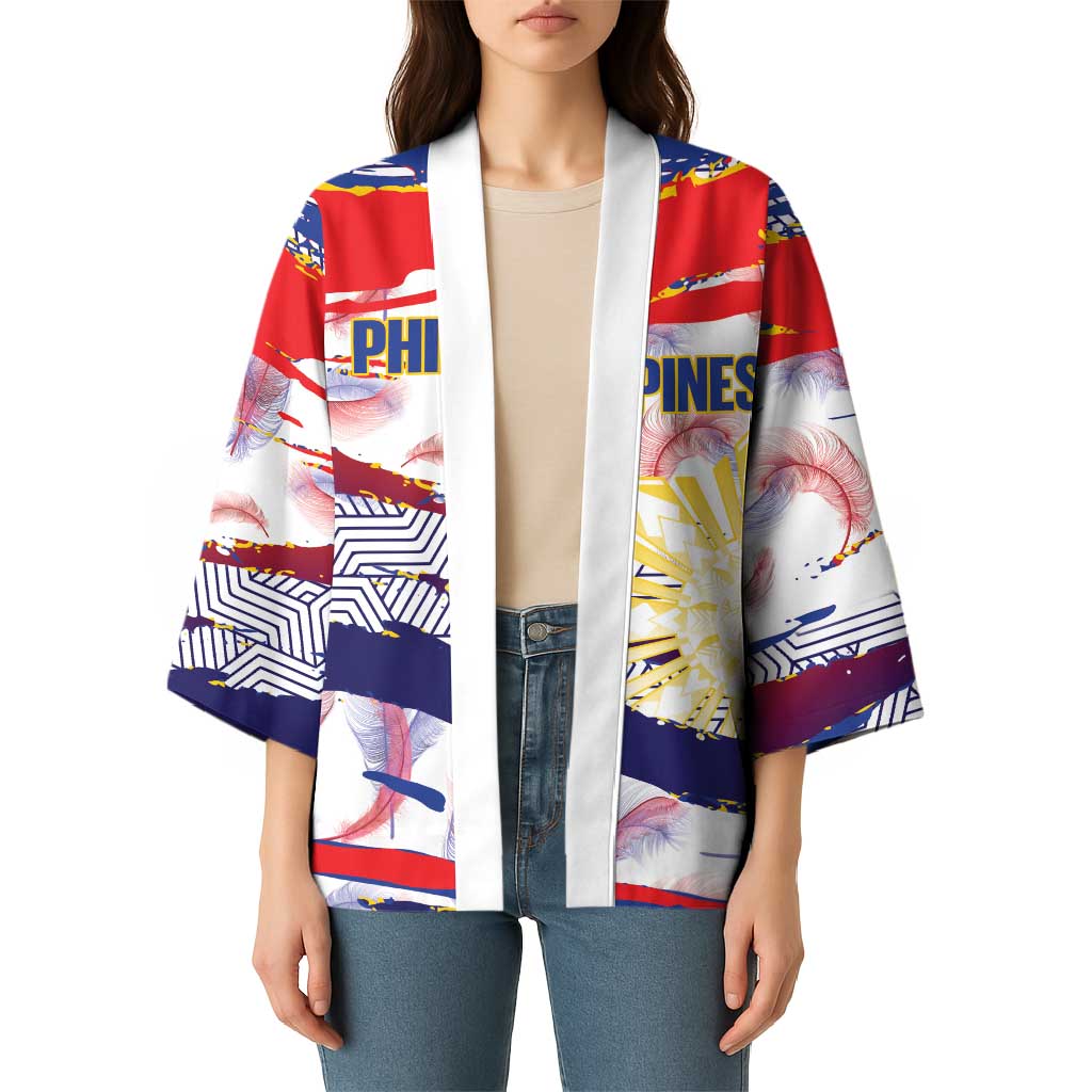 Personalised Philippines Sun Tattoo Kimono Feathers Filipinas Grunge Style White