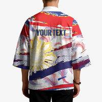 Personalised Philippines Sun Tattoo Kimono Feathers Filipinas Grunge Style White