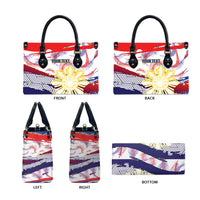 Personalised Philippines Sun Tattoo Leather Bag Feathers Filipinas Grunge Style White