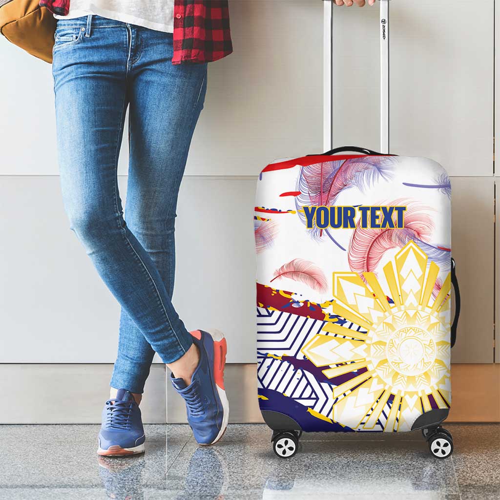 Personalised Philippines Sun Tattoo Luggage Cover Feathers Filipinas Grunge Style White
