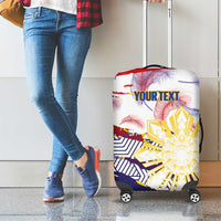 Personalised Philippines Sun Tattoo Luggage Cover Feathers Filipinas Grunge Style White