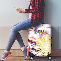 Personalised Philippines Sun Tattoo Luggage Cover Feathers Filipinas Grunge Style White