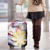 Personalised Philippines Sun Tattoo Luggage Cover Feathers Filipinas Grunge Style White
