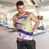 Personalised Philippines Sun Tattoo Men Tank Top Feathers Filipinas Grunge Style White