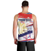 Personalised Philippines Sun Tattoo Men Tank Top Feathers Filipinas Grunge Style White