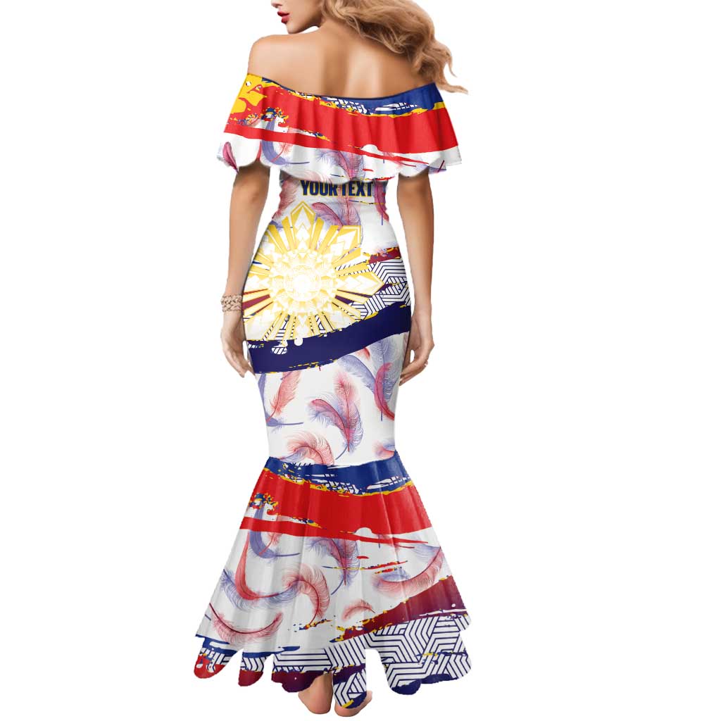 Personalised Philippines Sun Tattoo Mermaid Dress Feathers Filipinas Grunge Style White
