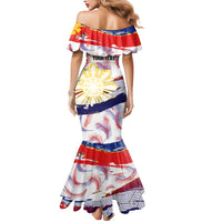 Personalised Philippines Sun Tattoo Mermaid Dress Feathers Filipinas Grunge Style White