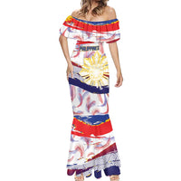 Personalised Philippines Sun Tattoo Mermaid Dress Feathers Filipinas Grunge Style White