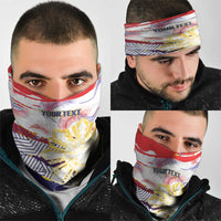 Personalised Philippines Sun Tattoo Neck Gaiter Feathers Filipinas Grunge Style White