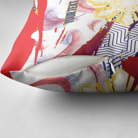 Personalised Philippines Sun Tattoo Pillow Cover Feathers Filipinas Grunge Style White