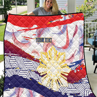 Personalised Philippines Sun Tattoo Quilt Feathers Filipinas Grunge Style White