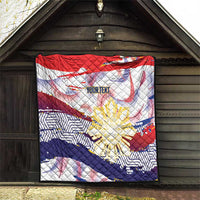 Personalised Philippines Sun Tattoo Quilt Feathers Filipinas Grunge Style White