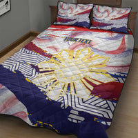 Personalised Philippines Sun Tattoo Quilt Bed Set Feathers Filipinas Grunge Style White