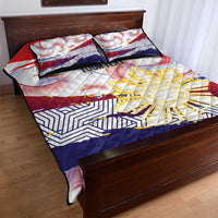 Personalised Philippines Sun Tattoo Quilt Bed Set Feathers Filipinas Grunge Style White
