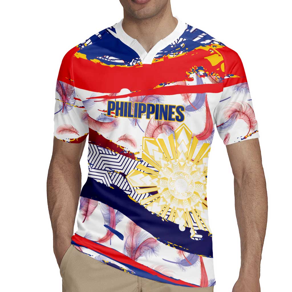 Personalised Philippines Sun Tattoo Rugby Jersey Feathers Filipinas Grunge Style White