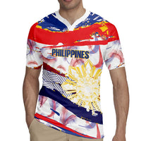 Personalised Philippines Sun Tattoo Rugby Jersey Feathers Filipinas Grunge Style White