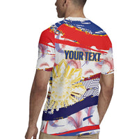Personalised Philippines Sun Tattoo Rugby Jersey Feathers Filipinas Grunge Style White