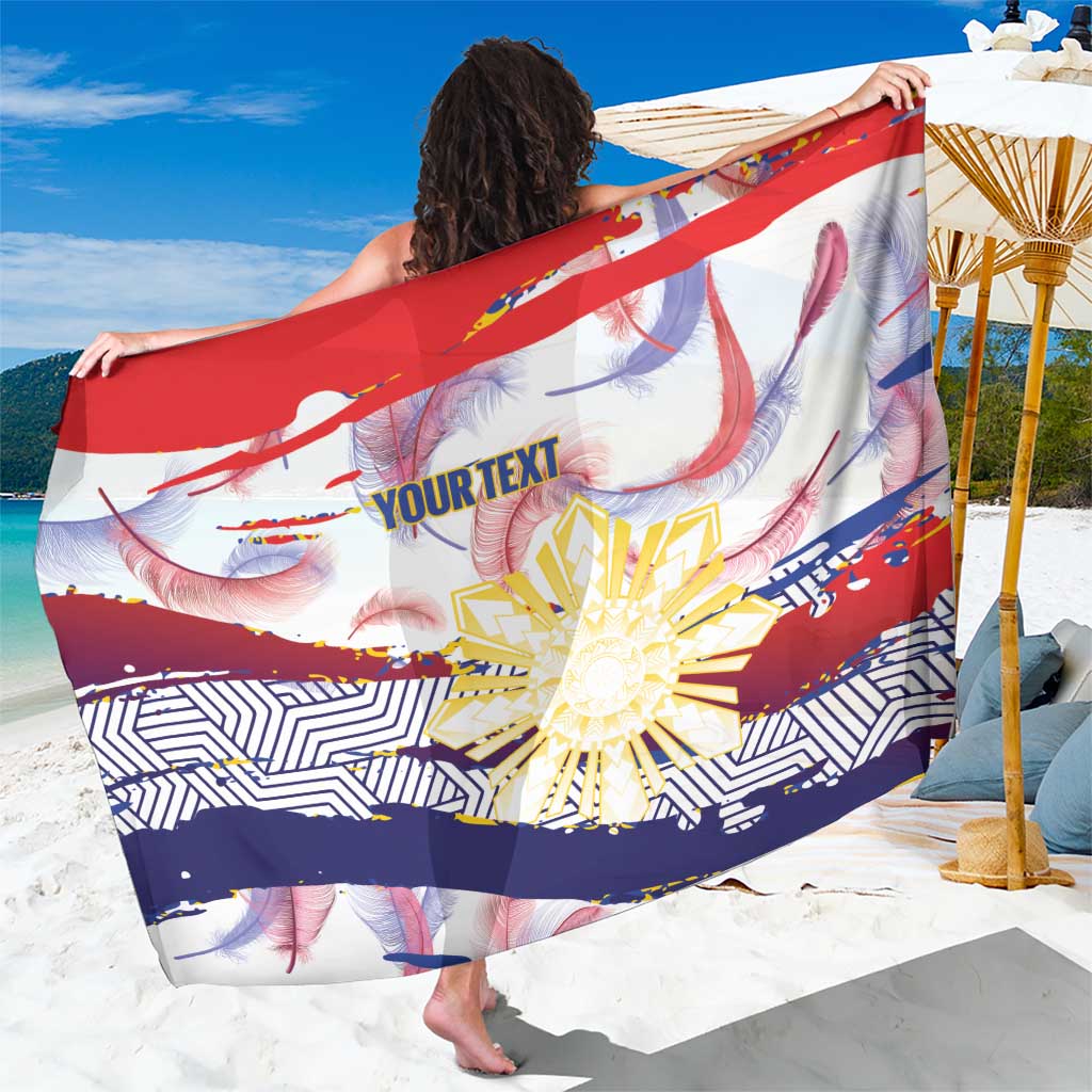 Personalised Philippines Sun Tattoo Sarong Feathers Filipinas Grunge Style White