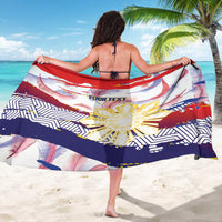 Personalised Philippines Sun Tattoo Sarong Feathers Filipinas Grunge Style White