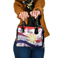 Personalised Philippines Sun Tattoo Shoulder Handbag Feathers Filipinas Grunge Style White