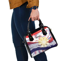Personalised Philippines Sun Tattoo Shoulder Handbag Feathers Filipinas Grunge Style White